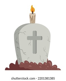 tumba de halloween e icono aislado de velas