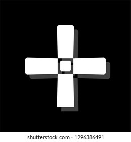 Halloween Grave Cross. White flat simple icon with shadow