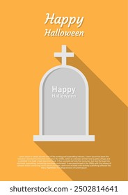 Halloween grave flat design poster 