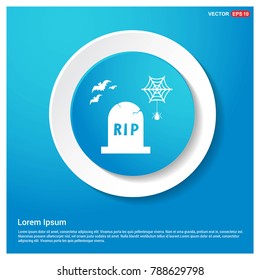 Halloween Grave icon Abstract Blue Web Sticker Button