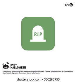 Halloween Grave icon. Halloween Flat Color Icon.  simple minimal, flat, solid, mono, monochrome, plain, contemporary style. Vector illustration web internet design elements