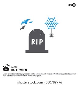 Halloween Grave icon. Halloween Flat elements collection.  simple minimal, flat, solid, mono, monochrome, plain, contemporary style. Vector illustration web internet design elements