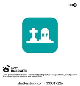 Halloween Grave icon. Halloween Flat icons.  simple minimal, flat, solid, mono, monochrome, plain, contemporary style. Vector illustration web internet design elements