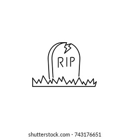 Halloween grave icon. Gravestone Rip tombstone icon on white background