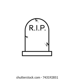Halloween grave icon. Gravestone Rip tombstone icon on white background
