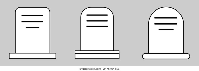 Halloween grave icon. Gravestone vector illustration. Rip tombstone flat icon.  Tombstone Gravestone death rest in peace flat funeral symbol. Vector illustration. Eps file 50.