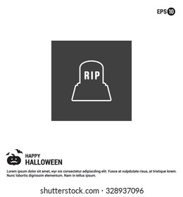 Halloween Grave icon. Halloween line inverse icon elements collection.  simple minimal, flat, solid, mono, monochrome, plain, contemporary style. Vector illustration web internet design elements