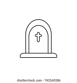 Halloween grave icon on white background