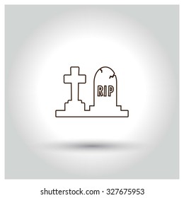 Halloween Grave icon. Halloween pictogram elements collection.  simple minimal, flat, solid, mono, monochrome, plain, contemporary style. Vector illustration web internet design elements