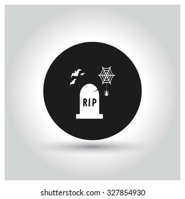 Halloween Grave icon. Halloween pictogram elements collection.  simple minimal, flat, solid, mono, monochrome, plain, contemporary style. Vector illustration web internet design elements