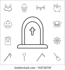 halloween grave icon. Set of Halloween icons on white background