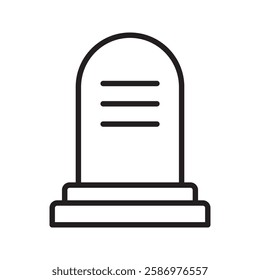 Halloween grave icon. Vector illustration on isolated background. Business concept gravestone rip tombstone pictogram.
