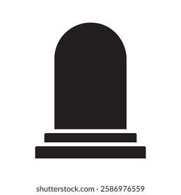 Halloween grave icon. Vector illustration on isolated background. Business concept gravestone rip tombstone pictogram.
