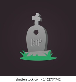 Halloween Grave Illustrator Element Editable for flyer or invitation card. Cute Illustration. Vector EPS 10.