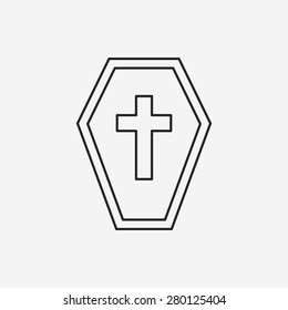 halloween grave line icon
