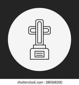 halloween grave line icon