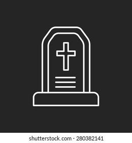 halloween grave line icon