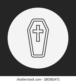 halloween grave line icon