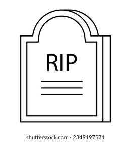 Halloween grave line icon. vector illustration.
