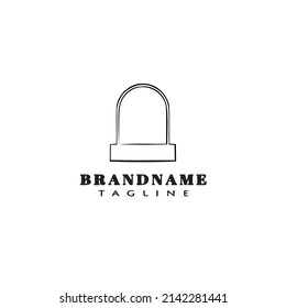 halloween grave logo cartoon design icon template black modern isolated vector illustration