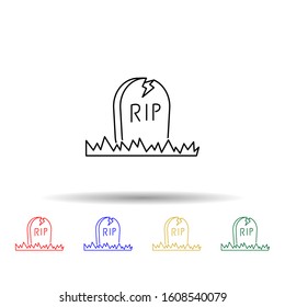 halloween grave multi color style icon. simple thin line, outline vector of halloween icons for ui and ux, website or mobile application