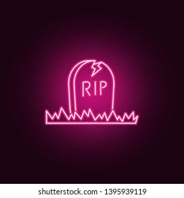 Halloween grave neon icon. Elements of Halloween set. Simple icon for websites, web design, mobile app, info graphics