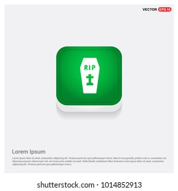 Halloween grave pictogram icon Green Web Button