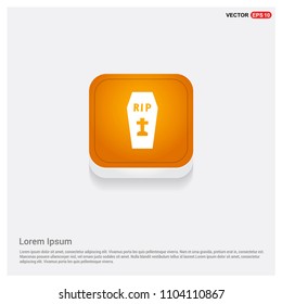 Halloween grave pictogram icon Orange Abstract Web Button