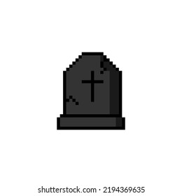 Halloween grave pixel icon vector design