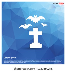 Halloween Grave with spider icon - Free vector icon
