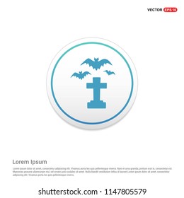 Halloween Grave with spider icon Hexa White Background icon template - Free vector icon