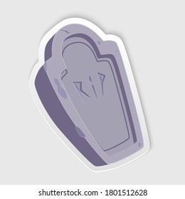 Halloween grave sticker icon. Isolated vector illustration.