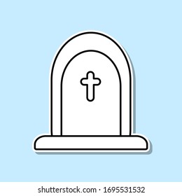 Halloween grave sticker icon. Simple thin line, outline vector of halloween icons for ui and ux, website or mobile application