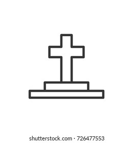 Halloween grave stone icon, illustration isolated vector sign symbol