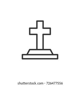 Halloween grave stone icon, illustration isolated vector sign symbol