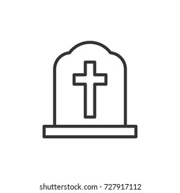 Halloween grave stone icon, illustration isolated vector sign symbol