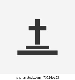 Halloween grave stone icon illustration isolated vector sign symbol