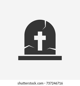 Halloween grave stone icon illustration isolated vector sign symbol