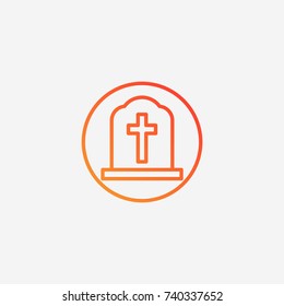 Halloween grave stone icon.gradient illustration isolated vector sign symbol