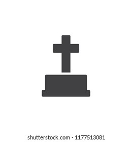 Halloween grave stone vector icon. filled flat sign for mobile concept and web design. Graveyard simple solid icon. Symbol, logo illustration. Pixel perfect vector graphics