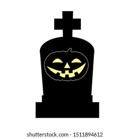 Halloween grave symbol holiday silhouette. Vector illustration.