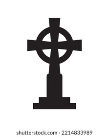 Halloween grave vector icon isolated on white background