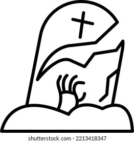 Halloween Grave Vector Icon which is suitable for commercial work and easily modify or edit it

