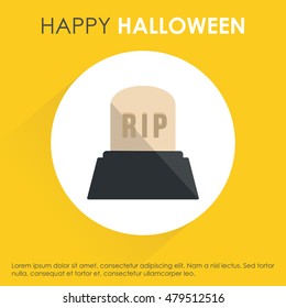 halloween grave. Yellow shadow Icon background