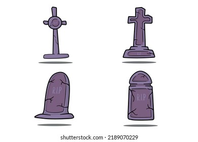 Halloween Gravestone festival white background