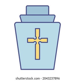 Halloween gravestone Fill inside vector icon which can easily modify or edit 