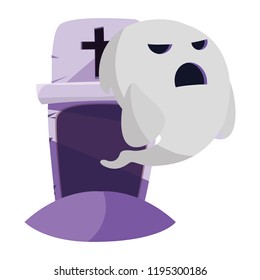 halloween gravestone with ghost