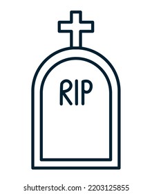 Halloween Gravestone Icon Over White