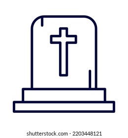 halloween gravestone linear isolated icon