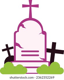 Ilustración de Elementos QEPD de la Gravestone de Halloween